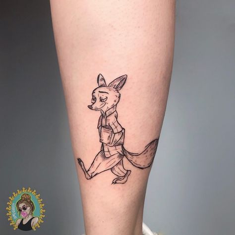 Shira Twig🧚🏼‍♀️ on Instagram: “NICK WILDE🦊 #zootopia #disney #nickwilde (Swipe for the full tattoo and check my profile for the other closeup)” Nick Wilde Tattoo, Zootopia Tattoo Ideas, Zootopia Tattoo, Nick Wilde Zootopia, Tattoo Ideas Aesthetic, Zootopia Disney, Tattoo Couple, Full Tattoo, Nick Wilde