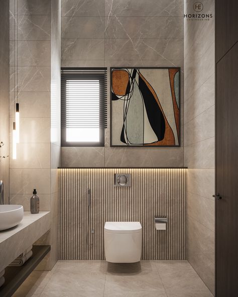 Master Bedroom on Behance Wc Back Wall Design, Hotel Room Toilet Design, Ledge Wall Toilet Design, Master Toilet Room Ideas, Toilet Tile Design, Wc Wall Design, Toilet Interior Design Modern, Powder Toilet Design, Master Toilet Design