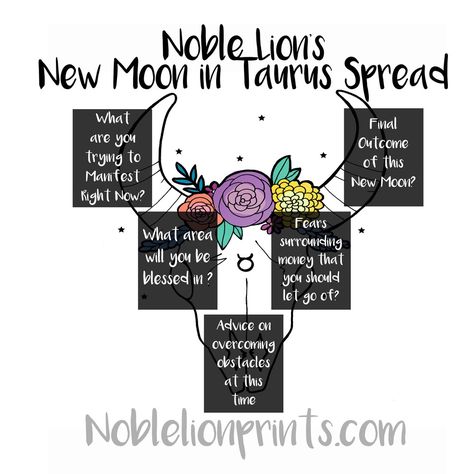 The New Moon in Taurus will be a welcome respite from all the hectic retrograde energies flying around right now. It is sure to ground us in a stable and practical way. During this cycle we will feel more organized and productive, helping us to re-tackle some projects and/or areas of life that we may have been neglecting over the last few weeks. he NM is always the ideal time to set your intentions, with Taurus ruling over this NM it is a great time to focus on manifestation, finances... Taurus Tarot Spread, Taurus Tarot, New Moon In Taurus, Full Moon Tarot, Moon In Taurus, Oracle Card Spreads, Biddy Tarot, Set Your Intentions, Moon In Aquarius