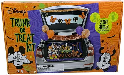 Mickey Trunk Or Treat, Trunk Or Treat Kits, Halloween Trunk Or Treat, Pumpkin Mickey, Disney Halloween Decorations, Birthday Party Treats, Minnie Mouse Halloween, Mickey Mouse Halloween, Operation Christmas Child