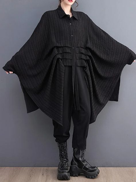 missuoo Batwing Shirt, Creation Couture, Large Shirts, Casual Tops For Women, Mode Inspo, Looks Style, Mode Inspiration, Casual Blouse, Batwing Sleeve