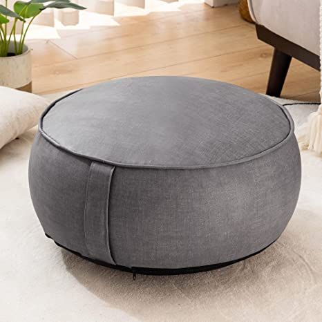 Amazon.com: LUE BONA Stuffed Pouf Ottoman, Round Faux Leather Pouf, Gray Floor Pouf Ottoman with Inflatable Stuffing, Moroccan Foot Rest Pouf Cover for Living Room : Home & Kitchen Ottoman Round, Gray Floor, Footstool Ottoman, Floor Pouf, Leather Pouf, Grey Flooring, Pouf Ottoman, Ottoman, Home Kitchens