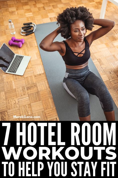 Hotel Gym Workouts For Women, Resistant Band Workouts, Hotel Room Workout, 20 Minute Hiit Workout, Hotel Workout, Standing Workout, Hotel Gym, Pilates Body, Gym Workouts Women