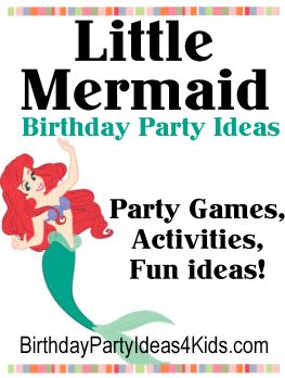 Fun party games, activities, food, favors, decorations and more all with a Little Mermaid theme.  #mermaid #birthday #party Ariel Themed Birthday Party Games, Mermaid Theme Birthday Games, Mermaid Birthday Party Water Games, Mermaid Party Games Activities, Mermaid Birthday Games Party Activities, Mermaid Games, Little Mermaid Birthday Party Ideas, Mermaid Party Games, Food Favors