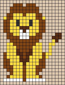 Lion King Pixel Art, Lion Pixel Art, Tiger Pixel Art, Animal Pixel Art, Lion Cross Stitch, Free Halloween Crochet, Blouse Free Pattern, Lion Pattern, Tiny Cross Stitch