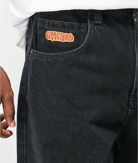 Empyre Loose Fit Black Shmutz Wash Skate Jeans | Zumiez Baggy Clothes Aesthetic Boy, Chicano Outfits, Drip Pants, Skater Clothes, Baggy Clothes Aesthetic, Custom Jeans Diy, Empyre Jeans, Custom Jean Jacket, Skate Jeans