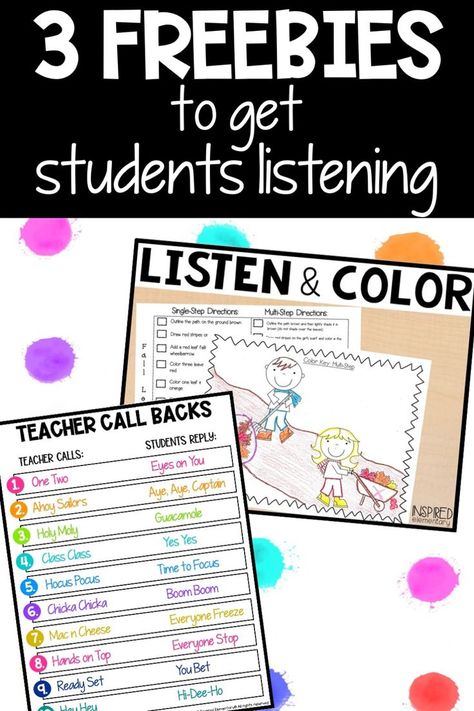 Listening To Directions Activities, Listening Strategies For Students, Listen Buddy Activities, Listening Activities For Kindergarten, Listening Activities For Middle School, Self Management Activities, Following Directions Activities For Kids, Directions For Kids, Active Listening Activities