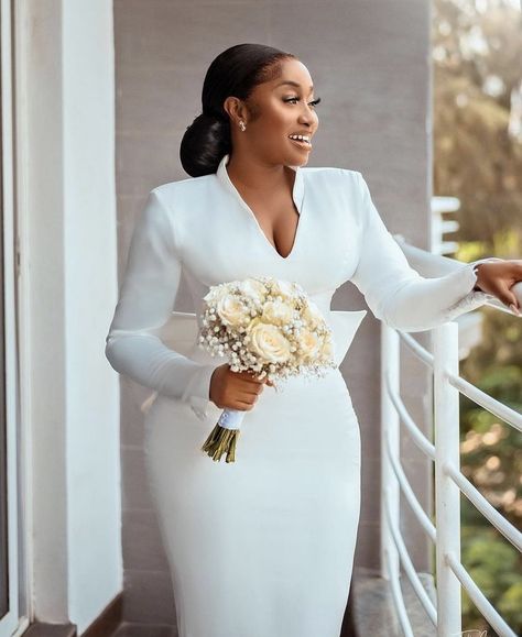 Civil Wedding Dresses Black Women, Civil Wedding Dresses Classy, Courthouse Wedding Dress Short, Wedding Dress With Detachable Train, Civil Dress, Dress With Detachable Train, Glam Wedding Dress, Courthouse Wedding Dress, Elegant Bridal Gown