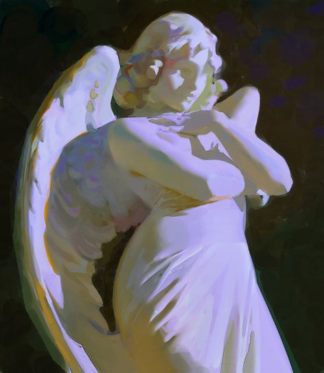 Body Lighting Reference, Yuming Li, Statue Painting, Statue Art, Angel Painting, Arte Inspo, Arte Sketchbook, Wow Art, Ethereal Art