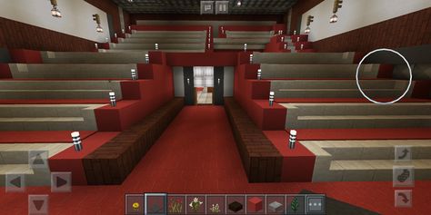 Minecraft Movie Room, Minecraft Dormitory, Movie Theater Minecraft, Minecraft Meeting Room, Minecraft Theatre, Minecraft Theater, Minecraft Movie Theater, Minecraft Cinema, Minecraft Modern Interior