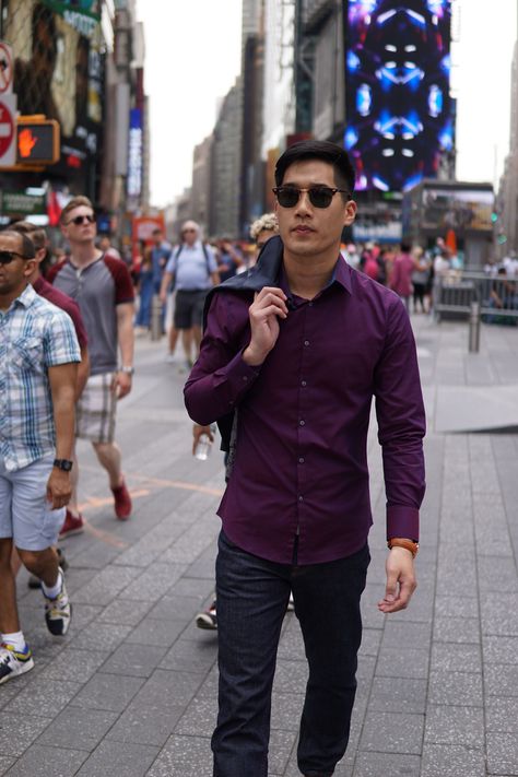 Casual Purple Outfit Men, Violet Shirt Outfit Men, Mens Fashion Purple, Mens Purple Outfit, Men Purple Outfit, Purple Shirt Outfit Men Casual, Purple Shirt Outfit Men, Purple Men Outfit, Purple Mens Outfits