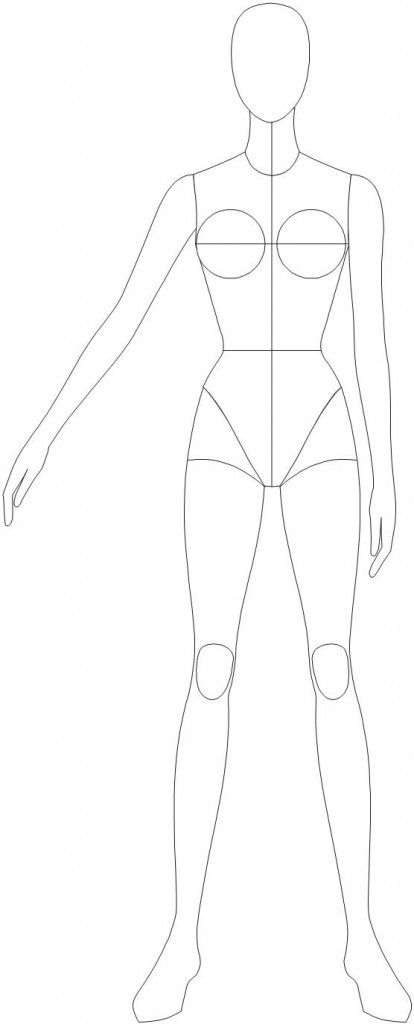 Diário do Figurino Textiles Body Template, Fashion Croqui Template, Croqui Template Female, Women Croquis Template, Fashion Model Illustration Template Front And Back, Flat Drawings, Fashion Figure Drawing, Model Sketch, Body Sketches