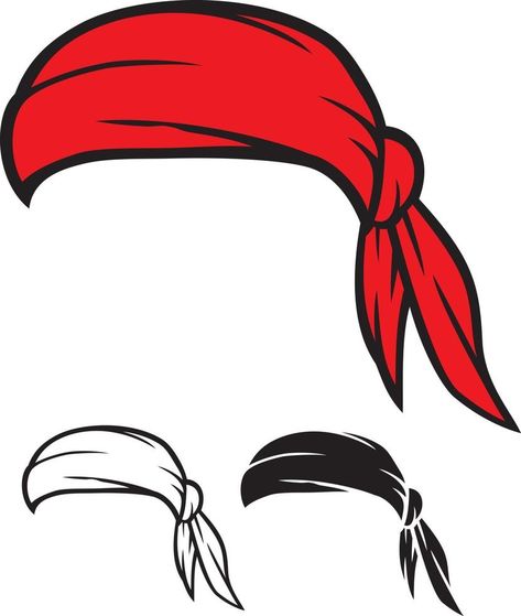 Bandana icon Design Bandana Drawing Reference, Bandana Drawing, Bandana On Head, Basketball Collection, Scarf Drawing, Head Bandana, Hair Vector, Drawing Hair Tutorial, Design Advertisement