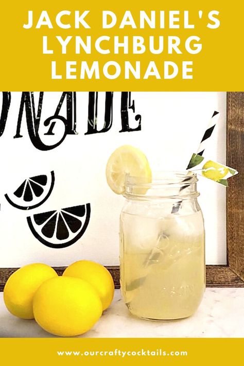 How To Make An Authentic Jack Daniel's Lynchburg Lemonade - Our Crafty Cocktails Lynchburg Lemonade Recipe, Whiskey Lemonade Cocktail, Jack Daniels Lemonade, Lynchburg Lemonade, Whisky Cocktail Recipes, Whiskey Lemonade, Whole30 Recipes Lunch, Spiked Lemonade, Fresh Squeezed Lemonade