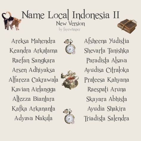 Nama Wp Girl, Name For Rp, Name Ideas Girl Lokal, Wattpad Names Ideas, Nama Wattpad Aesthetic, Aesthetic Name Girl, Local Name Ideas, Nama Rp Aesthetic, Boy Name Ideas Indonesia