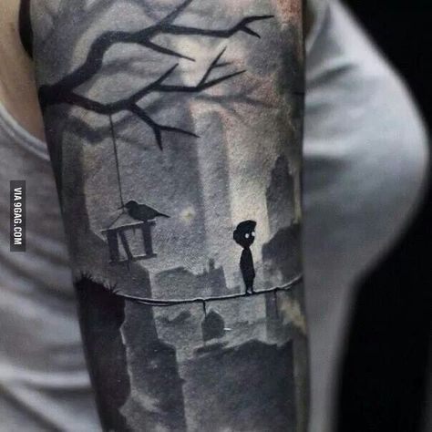 Awesome Gaming Tattoo Limbo Game, Video Game Tattoo, Gaming Tattoo, Badass Tattoos, Great Tattoos, Skin Art, Creative Tattoos, Love Tattoos, Beautiful Tattoos