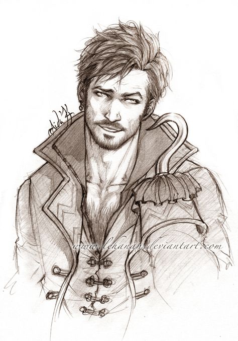 OUAT - Would you give me a hand? - Hook by Lehanan.deviantart.com on @DeviantArt Ouat Drawings, Portrait Au Crayon, Art Harry Potter, Killian Jones, Disney Princes, Art Disney, Captain Swan, Arte Sketchbook, Captain Hook