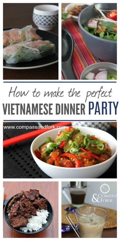 Pho Dinner Party, Vietnamese Dinner, Easy Dinner Party Recipes, Dinner Party Ideas, Asian Dinner, Greek Dinners, Italian Dinner Party, Fresh Spring Rolls, Hosting Ideas