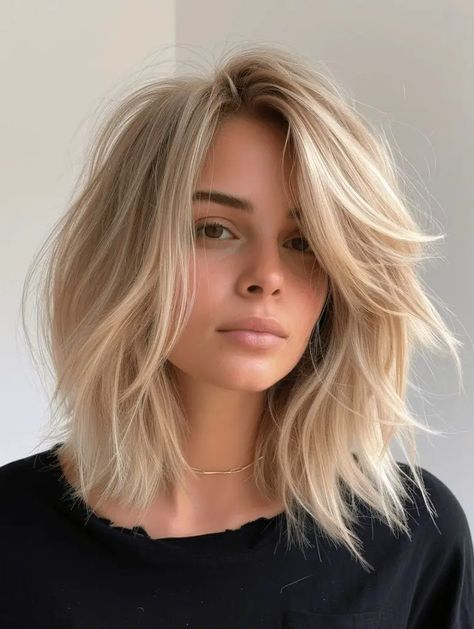 Shoulder Length Blonde, Spring Haircuts, Blonde Hair Transformations, Lob Haircut, Blonde Hair Inspiration, Shoulder Length Hair Cuts, Penteado Cabelo Curto, Hair Color And Cut, Hair Envy