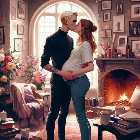 #dramione Dramione Pregnant Fan Art, Dramione Spicy, Dramione Family, Draco Y Hermione, Fanfic Dramione, Draco And Hermione Fanfiction, Draco Malfoy Fanart, Twd Comics, Once Upon A Time Funny