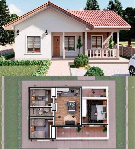 Small House Blueprints, House Ranch, Affordable House Plans, Small House Layout, Modern Small House Design, Simple House Design, House Plan Gallery, Rustic Flower, House Construction Plan