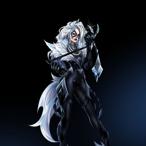 Marvel Rivals Fan Art, Marvel Rivals Art Style, Black Cat Concept Art, Marvel Villains Art, Marvel Rivals Concept Art, Black Superhero Suit, Black Cat Redesign, Black Cat Marvel Art, Marvel Rivals Art