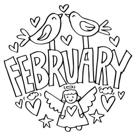 February Coloring Pages for Kids royalty free illustration February Coloring Pages, February Colors, Valentines Day Coloring Page, Preschool Coloring Pages, Valentines Day Coloring, Rustic Colors, Coloring Pages To Print, Free Printable Coloring, Free Printable Coloring Pages