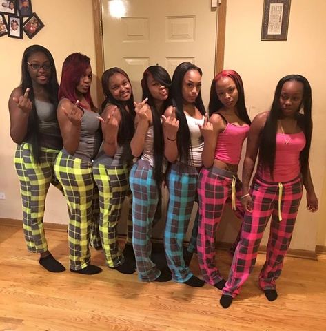 Matching Sleepover Outfits, Matching Pajamas Friends Sleepover Black, Barbie First Birthday, Best Friend Sleepover, Matching Group Outfits, Friend Sleepover, Majorette Outfits, Sleepover Outfit, 90s Fashion Outfits Hip Hop Party