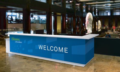 Registration desk Small Reception Desk Design, Registration Desk, Desk Decor Ideas, Registration Table, Small Reception Desk, Auditorium Design, Corporate Events Decoration, Corporate Event Design, Reception Desk Design