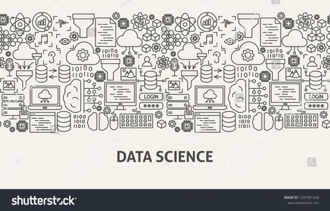 Data Science Banner Concept. Vector Illustration of Outline Design. #Ad , #SPONSORED, #Banner#Concept#Data#Science Data Science Illustration, Data Science Wallpaper Linkedin, One Line Thoughts, Science Banner, Linkedin Background Image, Linkedin Background, Linkedin Banner, Desktop Images, Outline Design