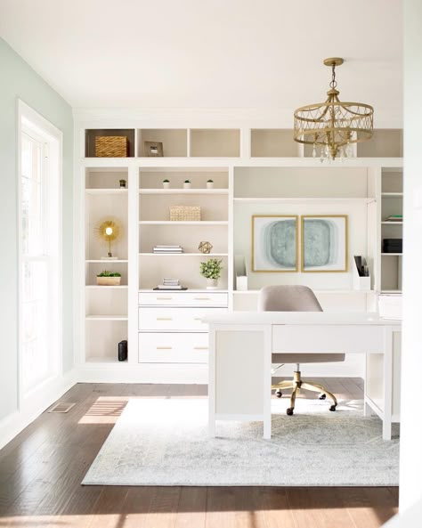 Best Home Office Design, Ikea Home Office, Guest Bedroom Home Office, Ikea Office, Pretty Office, Library Office, Desk Setups, Ikea Desk, Cozy Home Office