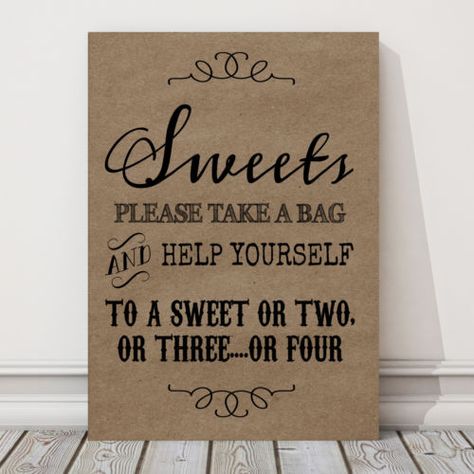 Candy Table Sign, Table Signs Wedding, Candy Table Signs, Sweet Table Sign, Sweet Table Wedding, Sweet Carts, Wedding Backyard Reception, Sign For Wedding, Backyard Reception