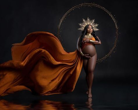 King And Queen Maternity Photoshoot, Maternity Photo Shoot Ideas Black Women With Locs, Oshun Maternity Shoot, Fall Maternity Photoshoot Black Women, Elephant Maternity Photoshoot, Pregnant Photoshoot Ideas Creative, Lion King Maternity Shoot, Queen Maternity Photoshoot, Royal Maternity Shoot