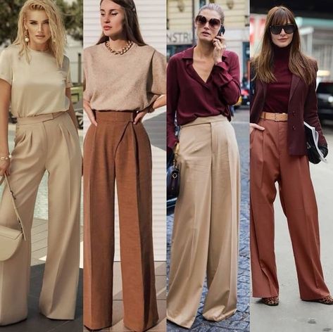 Pants Outfit Work, Marlene Hose, Wide Leg Pants Outfit, Clothing Tips, Home Wear Women, Moda Chic, Fashion Fail, Fashion Aesthetics, Classy Work Outfits