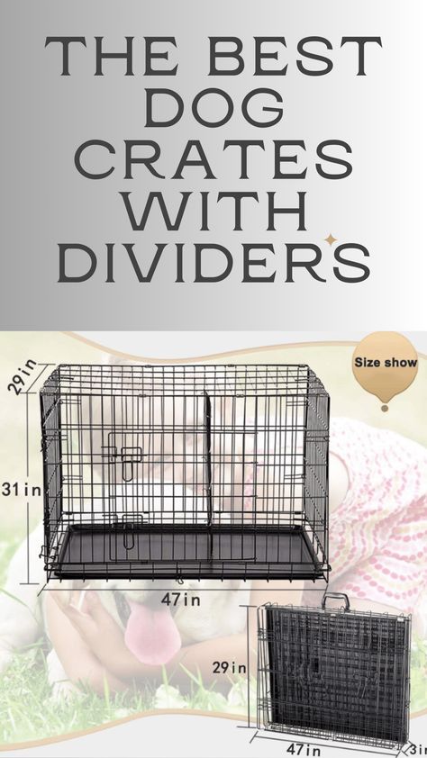 Looking for the perfect dog crate? I'm going to show you the top list of crates with dividers that are perfect for your pooch. We did a lot of research to find the perfect one. Dog Crate Divider Diy, Dog Crate Divider, Diy Dog Crate, Diy Dog Kennel, Dog Gadgets, Dog Playpen, Dog Essentials, Pet Gear, Dog Cages