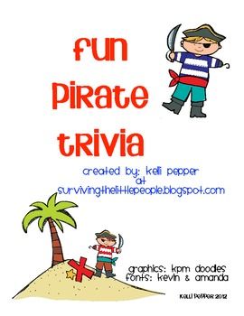 Fun Pirate Trivia Pirate Trivia, Trivia For Kids, Teach Like A Pirate, R Controlled Vowels, March Lessons, School Spirit Days, Spirit Days, Magic Tree House, I Am A Teacher