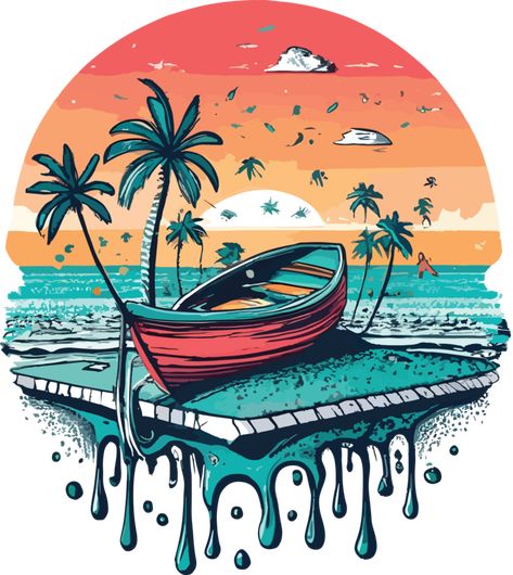 T Shirt Design Template Graphics, Graphic Stickers Design, Summer Logo Design, Sticker Png Cute, Bob Marley Painting, T Shirt Vector, Beach Vector, Diani Beach, Typography Shirt Design