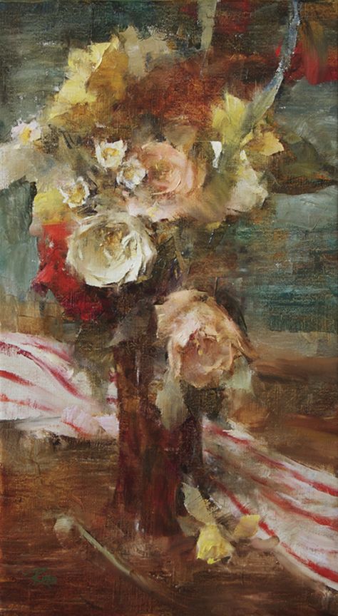 Laura Robb Laura Robb, Bouquet With Roses, Oil Painting For Beginners, Flowers In A Vase, Oil Painting Portrait, Watercolor Flowers Paintings, Still Life Paintings, Life Paintings, Oil Painting Flowers