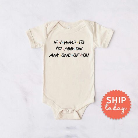 Pregnancy Reveal If I Had To I'D Pee On Any One Of You Onesie®, Funny Text Bodysuit, Newborn Baby Clothing, Cute Baby Apparel, (Bc-Tre83) Baby Announcement Unisex Style Boldshirtlab. This stylish shirt will make your ensemble look better. It is expertly made and has a classic style that deftly combines comfort and design. Whether you're dressing up or down, this shirt is a perfect addition to your collection for any occasion. Comfort and durability are guaranteed by its superior fabric. You can step up your style game and make a statement that works with anything with this adaptable shirt. accessible in a variety of hues and sizes to suit your preferences. A must-have for everyone interested in fashion. #baby announcement #baby #apparel #pregnancy reveal #Shirt #Boldshirtlab