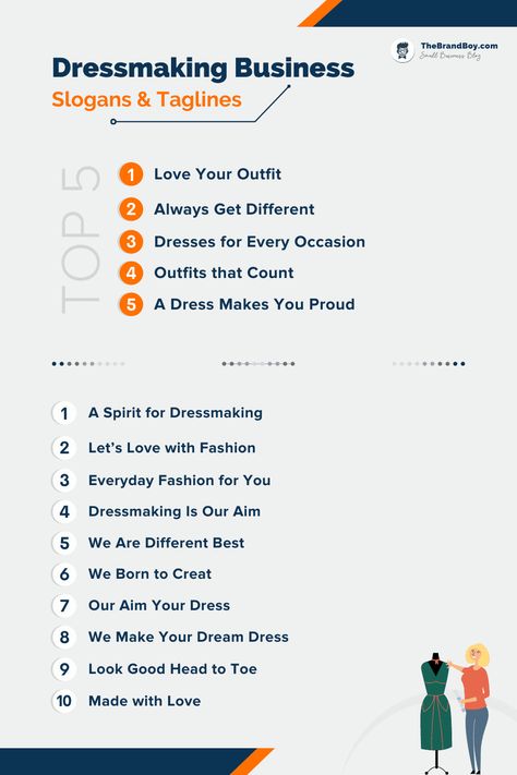 191+ Catchy Dressmaking Business Slogans and Taglines Tag Line For Fashion Brand, Fashion Slogan Ideas, Tag Lines For Clothing Business, Fashion Taglines, Sewing Dresses For Women, Fashion Slogans, Small Business Marketing Plan, Advertising Slogans, Cool Clothing