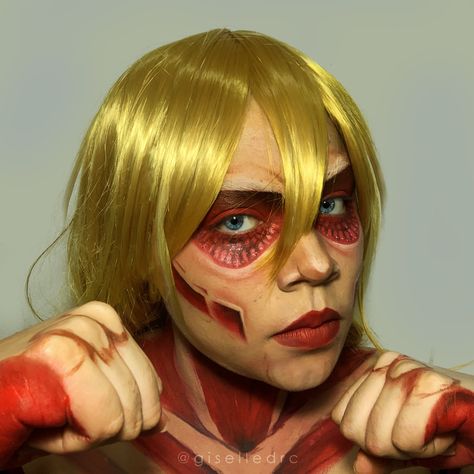 Female Titan Makeup, Female Titan Cosplay, Titan Makeup, Titan Cosplay, Female Titan, Anime Cosplay Costumes, Anime Cosplay, Halloween Makeup, Cosplay Anime