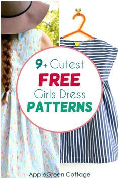 Easy Girls Dress, Free Dress Pattern, Vintage Girls Dress Pattern, Girls Dress Pattern Free, Toddler Dress Patterns, Kids Summer Dresses, Sewing Projects Free, Sewing Kids Clothes, Free Dress