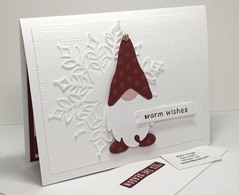 CAS713 Gnome Sweet Gnome by razldazl at Splitcoaststampers Gnome Sweet Gnome, Homemade Christmas Cards, Stampin Up Christmas Cards, Diy Christmas Cards, Christmas Stamps, Christmas Cards To Make, Christmas Card Design, Stamping Up Cards, Winter Cards