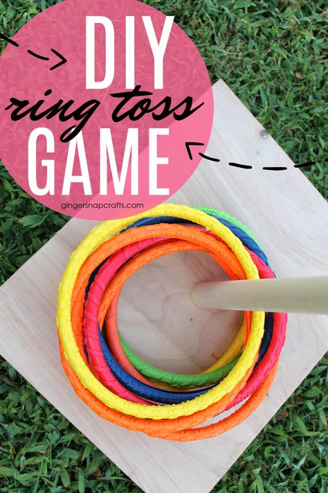 We're so excited to have Ginger from @GingerSnapCraft here to share this awesome tutorial for DIY Ring Toss! Fall Ring Toss Game, Diy Rings For Ring Toss, Diy Ring Toss Game, Toss Game Diy, Diy Ring Toss, Cincin Diy, Diy Carnival Games, Goddess Party, Easter Party Games