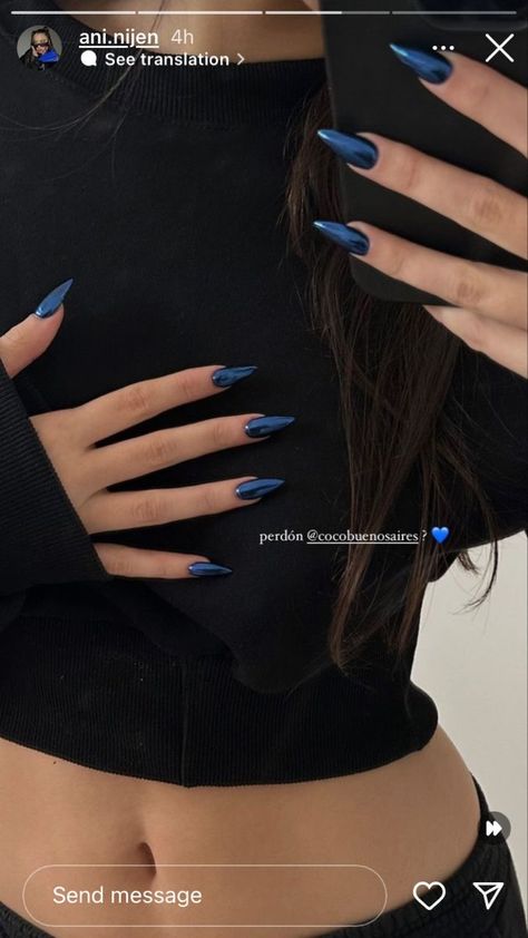 Nagel Tips, Smink Inspiration, 사진 촬영 포즈, Casual Nails, Blue Nail, Minimalist Nails, Fire Nails, Classy Nails, Funky Nails