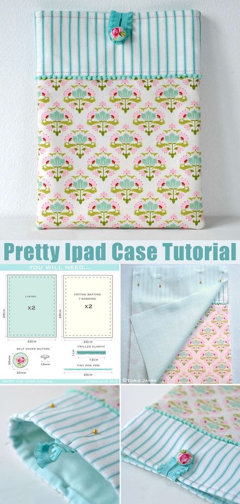 Ipad Case Diy How To Make, Ipad Pouch Pattern, Tablet Cover Sewing Pattern, Book Case Sewing Pattern, Ipad Bag Diy, I Pad Covers Tablet Cases Diy, Ipad Sleeve Sewing Pattern, Quilted Tablet Case, Kindle Pouch Sewing Pattern