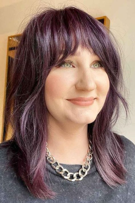 Top 25 Shag Haircuts Of All Lengths For Summer 2023 Hair Color Ideas Trending, Purple Hair Color Ideas, Purple Hair Color, Modern Shag Haircut, Haircut For Square Face, Long Shag Haircut, Short Shag Haircuts, Oval Face Haircuts, The Color Purple