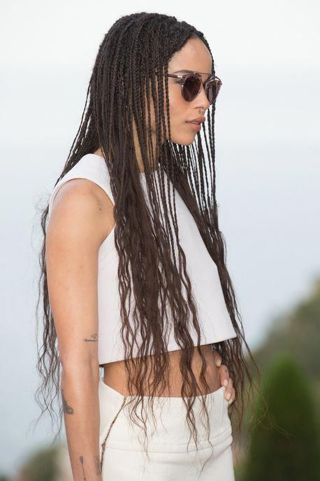 Braids Zoe Kravitz, Zoe Kravitz Braids, Long Box Braids, Zoe Kravitz, Goddess Braids, Box Braids Hairstyles, Afro Hairstyles, Black Girls Hairstyles, Braid Styles