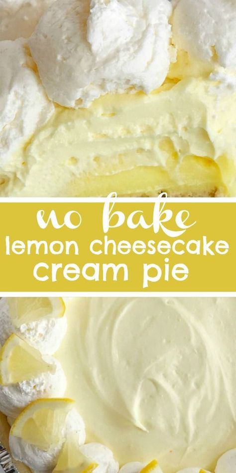 Cheesecake Lemon, Cheesecake Cream, No Bake Lemon, No Bake Lemon Cheesecake, Desserts Keto, Pie Cheesecake, Cheesecake Pie, Lemon Dessert Recipes, Lemon Pudding