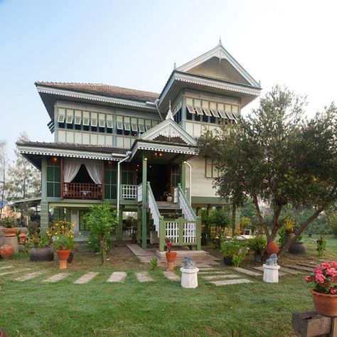 THAI HOUSE Thai Houses, Thai House Design, Filipino House, India House, Asian House, Thai House, Wood Houses, Asian Architecture, House Arch Design